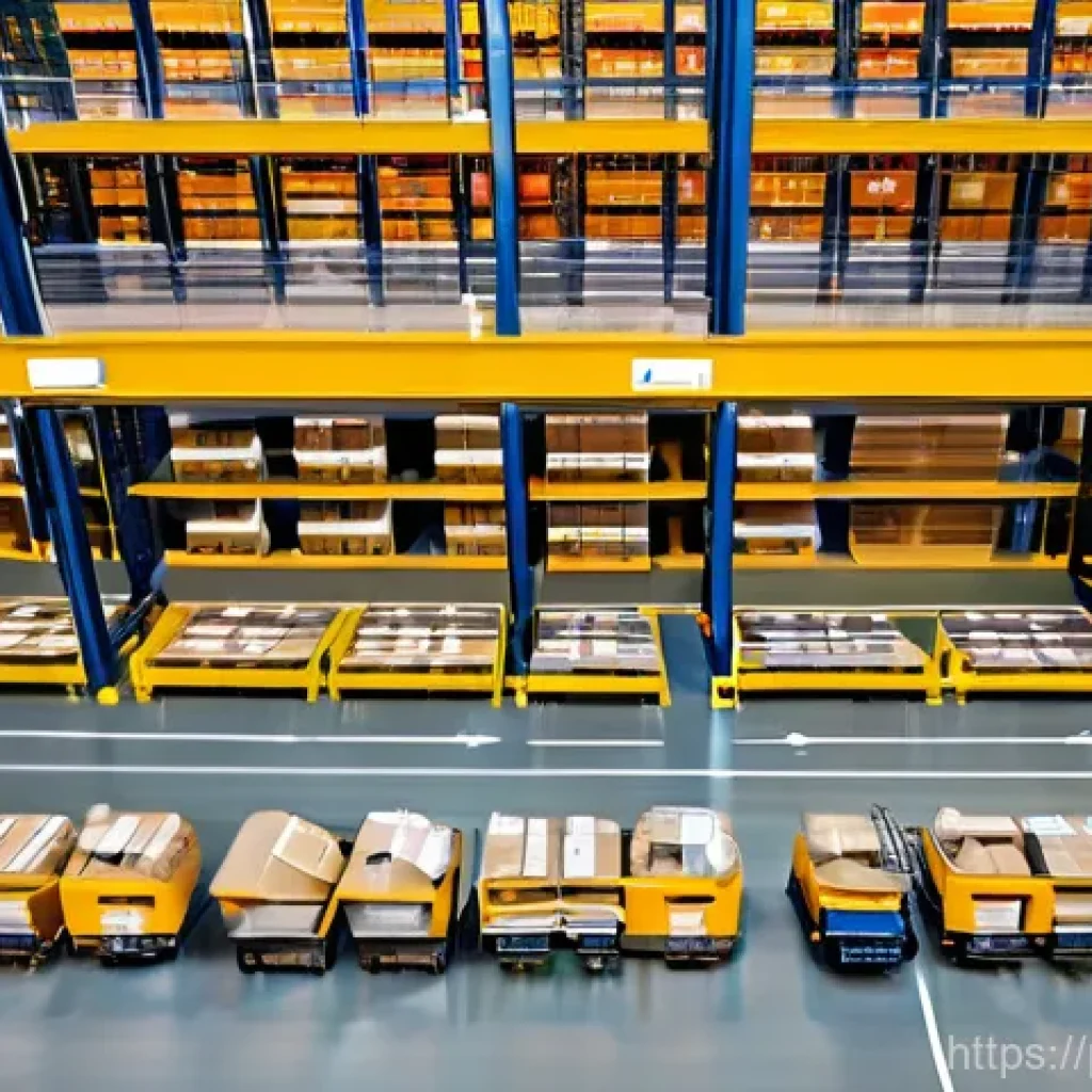 유통관리사와 물류관리사 차이 - **Prompt:** A dynamic, high-angle shot inside a large, modern logistics hub, possibly near Lisbon, P...