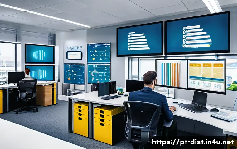 유통관리사 면접 준비 요령 - A professional office setting depicting a confident logistics manager in business casual attire, sit...