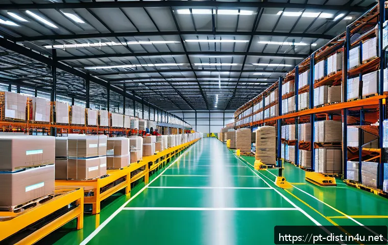 유통관리사 자격증으로 취득한 기업 사례 - A modern Brazilian warehouse interior showcasing a highly organized distribution center with standar...