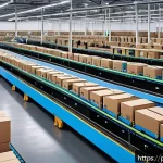 유통관리사와 관련된 세미나 참석하기 - A modern Brazilian logistics distribution center interior featuring advanced automation: autonomous ...