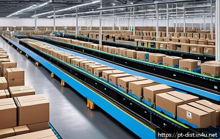 유통관리사와 관련된 세미나 참석하기 - A modern Brazilian logistics distribution center interior featuring advanced automation: autonomous ...