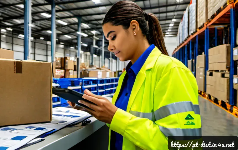 Home 17 유통관리사로 유통업계 트렌드 분석하기 - Photorealistic Brazilian retail distribution analyst reviewing supply chain trends on a clean tablet...